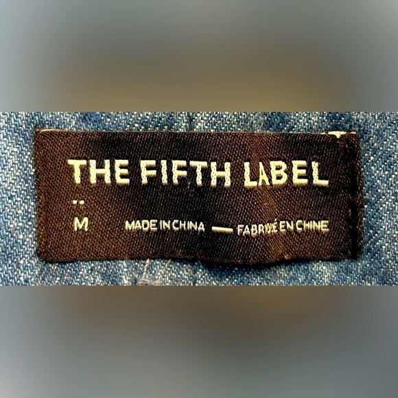 The Fifth Label Button Front Denim Mini Dress with Straps & Slanted Pockets, M - Picture 12 of 14